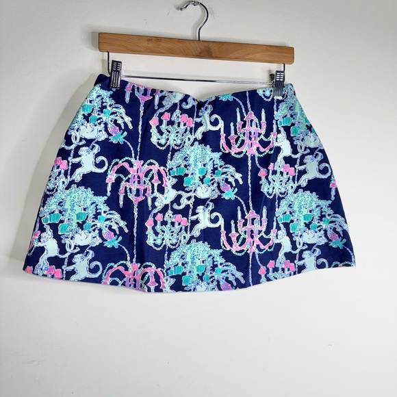 Lilly Pulitzer Madison Skort Bright Navy Pop Up Monkey Trouble - Picture 3 of 10